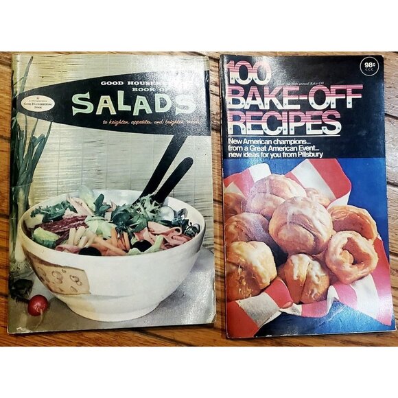 Other - 2 Vintage Cookbooks Pillsbury 100 Bake off Recipes 1969 & Good Housekeeping 1958